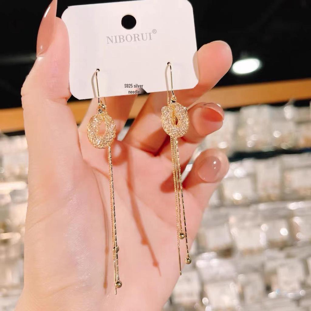 925 Silver Needle Luxury Tassel Earrings for Women