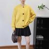 Autumn and Winter New Round Neck Loose Lazy Wind Knitted Cardigan Design Button Sweater Jacket Women
