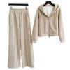 Women's Fleece-Lined Hooded Sweatshirt & Wide-Leg Pants Set - Slimming Casual Sportswear for Autumn/Winter 2025.