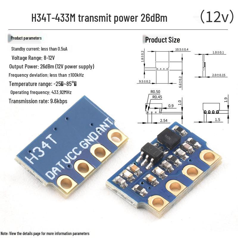 433m Superheterodyne Wireless Remote Control Transmitter & Receiver Module - 315 Long-Range Smart Switch
