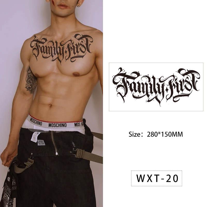 Grands Autocollants de Tatouage Temporaire Imperméables Floraux pour la Poitrine