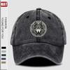 pc Round Badge with a Wolf Head Style Printed Hat Casual Hats for Men Hat for Women Classic Breathable Baseball Caps Outdoo
