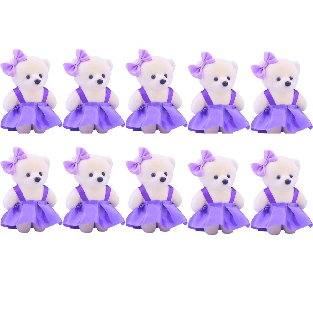 10pcs/set Plush Doll Bear Plush Foam Toys Foam Bear Cartoon Bouquet Doll Graduation Gifts