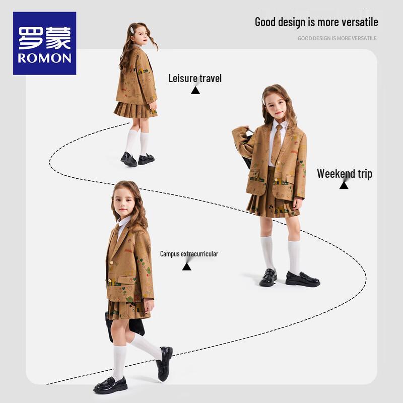Girls' British Style Formal Academy Suit Set