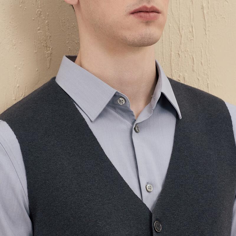 EMZ Ordos Men's Ultralight Wool V-Neck Cardigan Vest