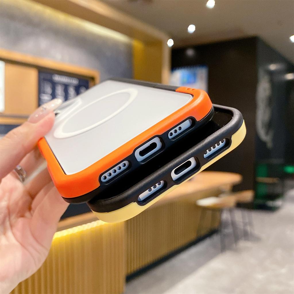 For iPhone 16 Case Compatible with MagSafe Detachable 2-in-1 TPU+PC Clear Phone Cover - Pink / Blue