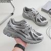 Spring and Autumn Cool Run Shoes Daddy Shoes Platform Shock Absorption Casual Couples Sneakers Men's Run