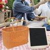 Empty And Versatile Woven Basket with Handle, Made of Imitation Rattan, Ideal for Fruit, Eggs,
