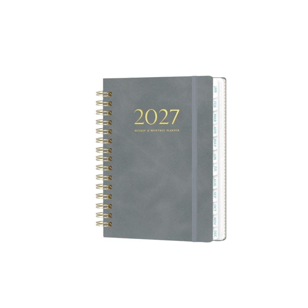 Strap Closure Annual Planner Book Spiral Binding Schedule Notebook Journaling