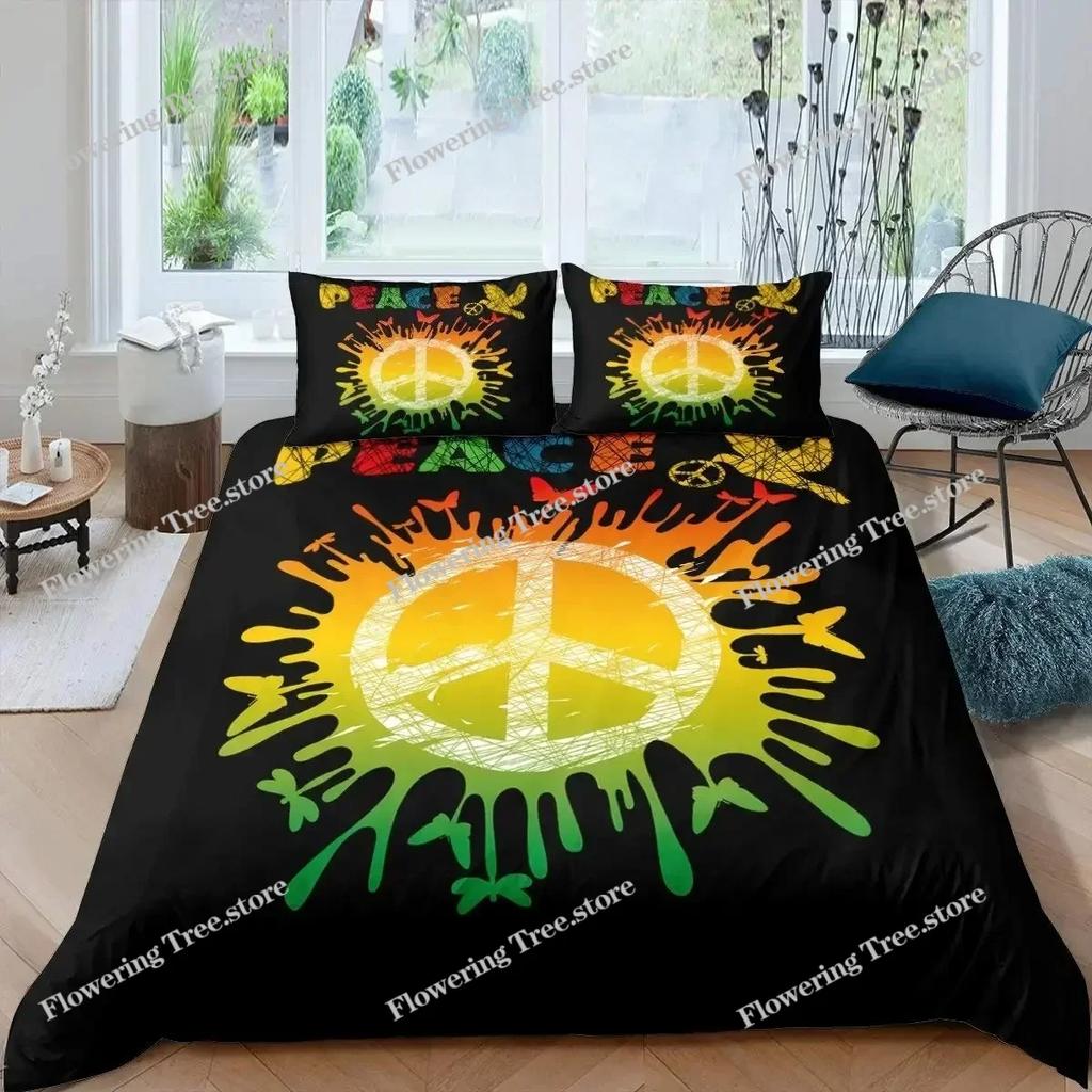 3D Printed Peace Symbol Bedding Set Duvet Cover Bedroom Comforter Covers Single Twin King Size Quilt Cover Home Textile