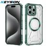 KEYSION Transparent Magnetic Case for MagSafe for iPhone 15 Pro Max 14 Plus Silicone+PC Shockproof Phone Cover for iPhone 13 Pro Max