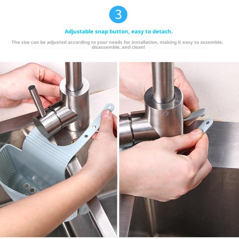 Sink Draining Hanging Basket Adjustable Kitchen Accessories Sink Bag Soap Sponge Shelf Faucet Holder For Bathroom