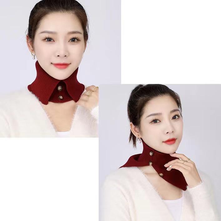 Knit Button Dickey for Girls: Woolen Snood & Neck Warmer - Multipurpose Cold-Proof Autumn/Winter Scarf
