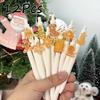 12Pcs Christmas Gingerbread Man Ballpoint Pen Retractable Gel Pen Creative Student Office Stationery Gift Pen Holiday Gift Novelty Stationery Teacher