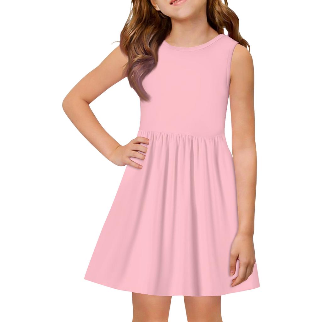 Girls' Summer Princess Dress - A-Line Vest Splice Dress