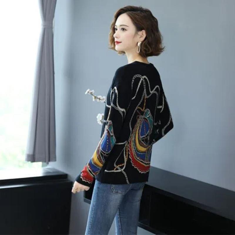 Spring Autumn New Pullovers Women Retro Elegant Loose and Versatile Look Thin Korean Version Base Winter All-match Sweaters