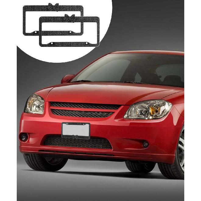 License Plate Frame,Cute Car Accessories Stainless Steel Crystal Car Plate Covers,Shiny Rhinestones Premium License Plate Holder With Mounting