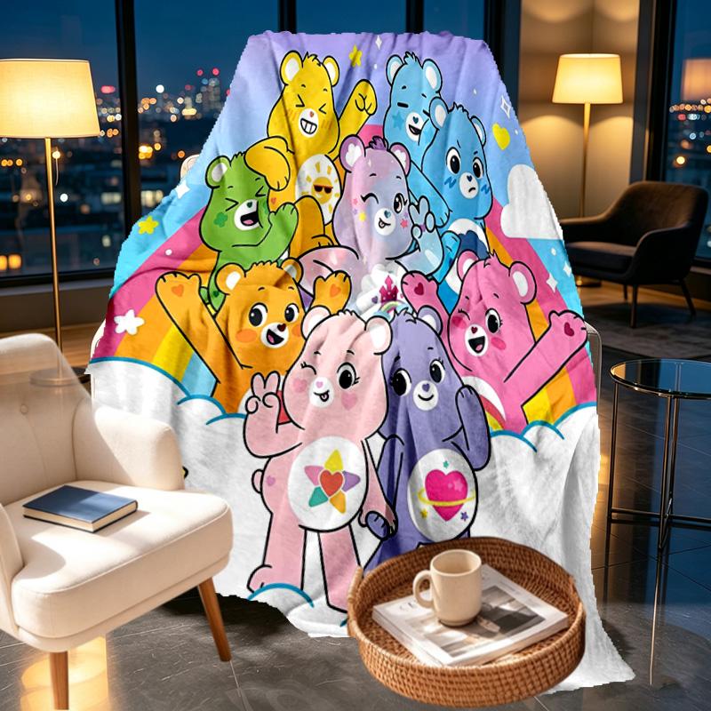 Care Bears Print Blanket - Soft & Comfortable, for Bedroom, Travel, Sofa, Home Decoration - Birthday Christmas Gift for Friend