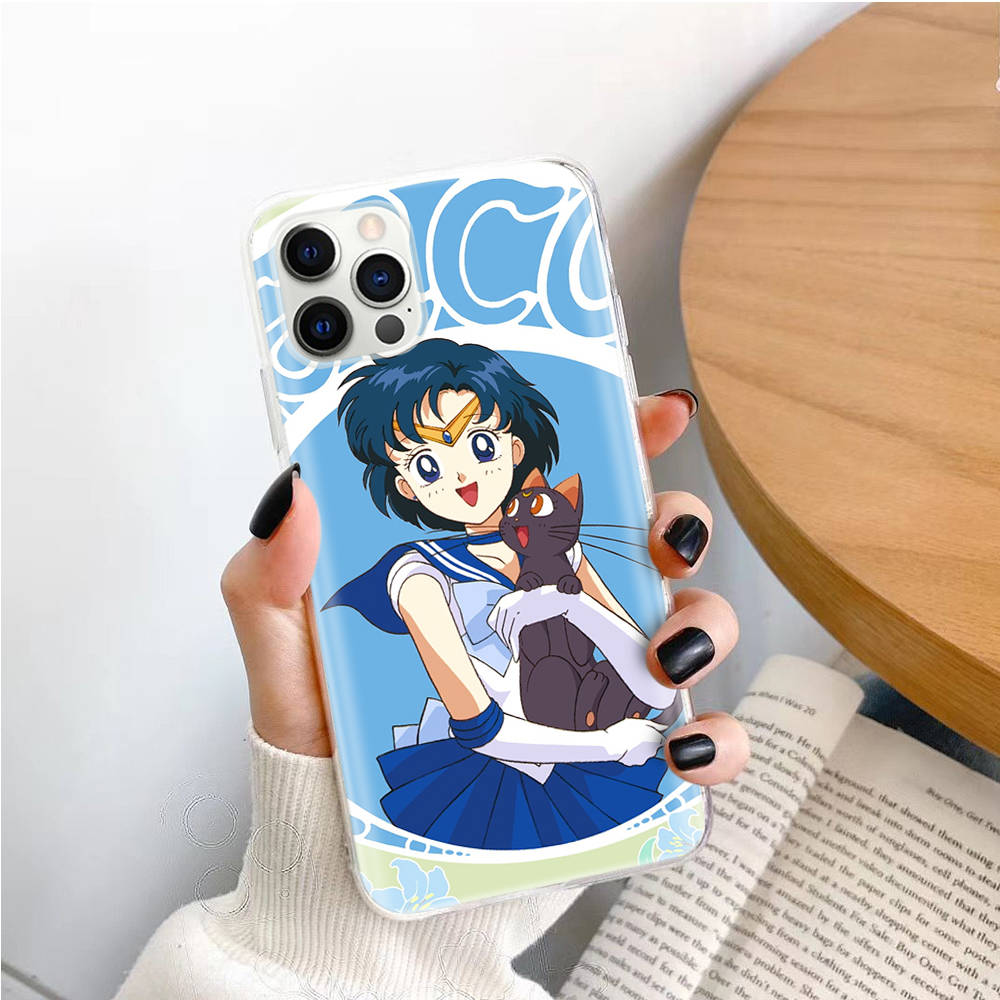 Transparent Case for Samsung A04 A14 A23 M33 M53 Realme 10 9 C35 C55 VIVO X80 Infinix Hot 30 Note 11 Tecno Spark 8P Pro W-67 Sailor Moon Girls