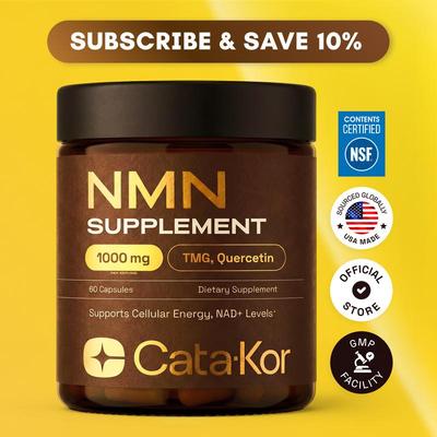 Cata-Kor Supplément NMN - 1000 mg, Soutient l'Énergie Cellulaire & les Niveaux de NAD+ - Vitamine Supplément Alimentaire Santé