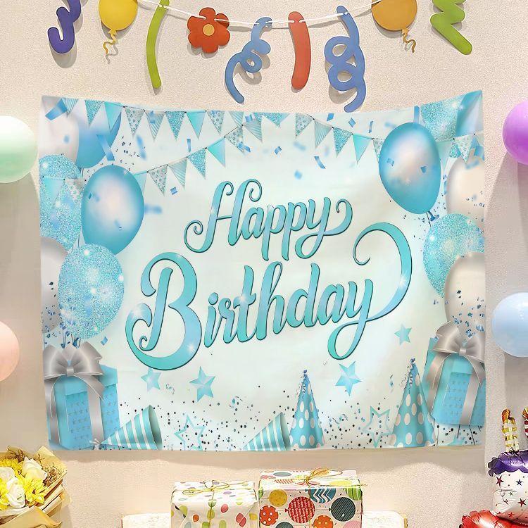 Birthday Happy Banner  Photography Background Cloth  Children's Party Decorative Wall Hanging Cloth
