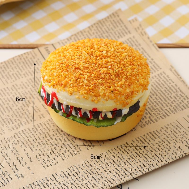 Realistischer Hamburger Kühlschrankmagnet Squishies Spielzeug Langsam aufsteigendes Stressabbau-Spielzeug Neuheit Antistress Weihnachts-Küchendekoration