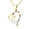 Love Pearl Love Necklace Women's Micro Inlaid Simple Love Shaped Clavicle Neck Chain