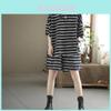 Summer Womens Striped T Shirt And Shorts Set With Cotton Fabric For Casual Wear