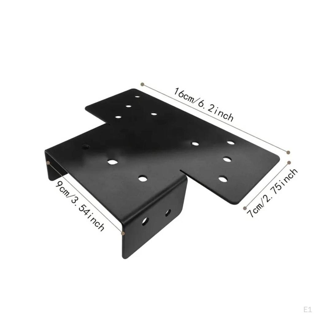 2 Pieces Gazebo Post Bracket Predrilled Holes LShaped Black Metal Adjustable Clamp