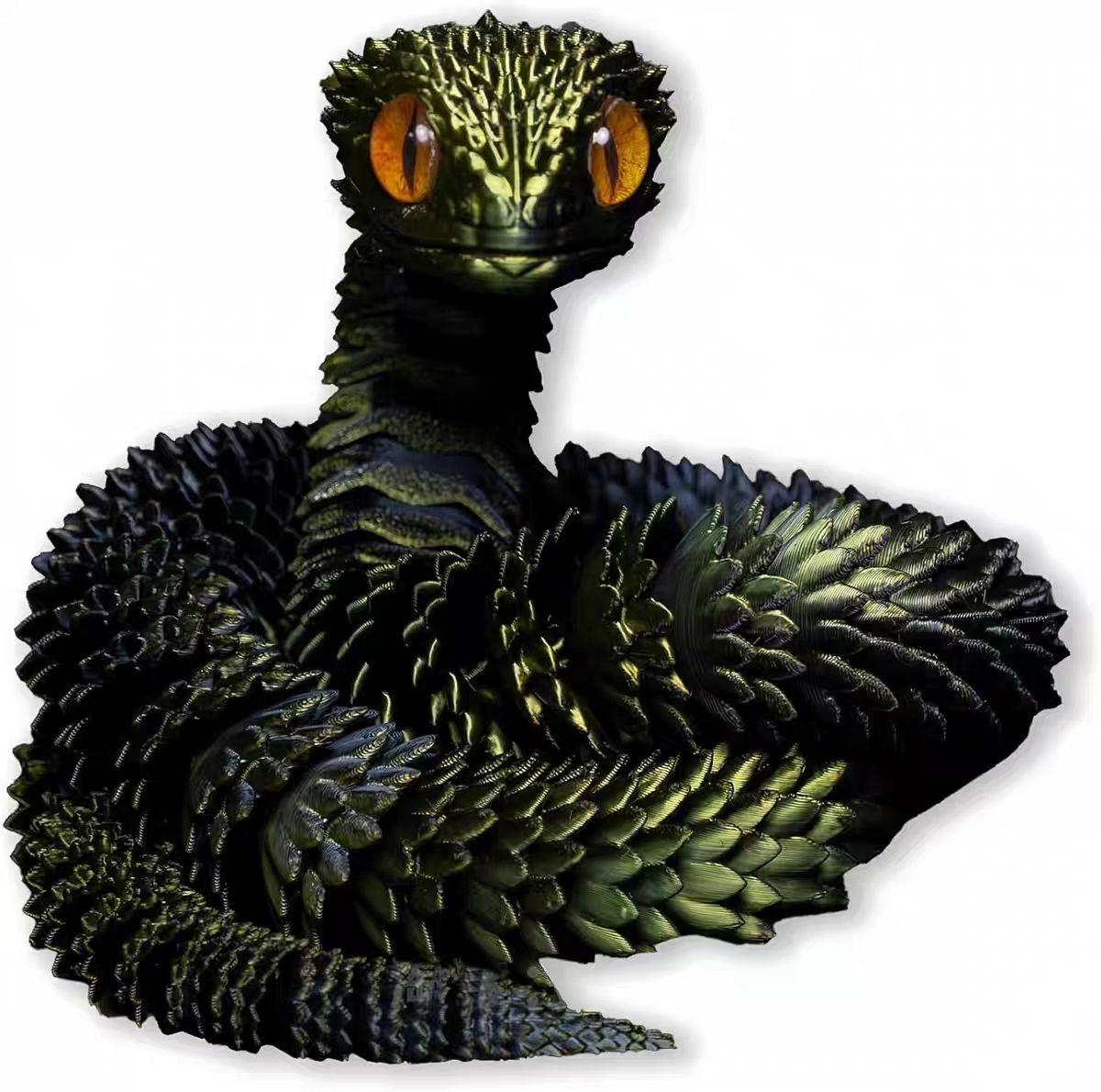 

3D-печатная фигурка змеи с подвижными суставами, фигурка змеи, шарнирная модель животного, игрушка для домашнего офиса, книжной полки, украшения рабочего стола, орнамент 30cm