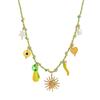 Collana intrecciata Collana corda in acciaio inossidabile Collana con ciondolo a charm Collana regolabile Adatta per l'uso quotidiano