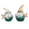 Glass Gradient Colorful Fish Statue Crystal Fish Figurine Sculpture Room Fish Tank Aesthetic Ornament Home Desk Decor