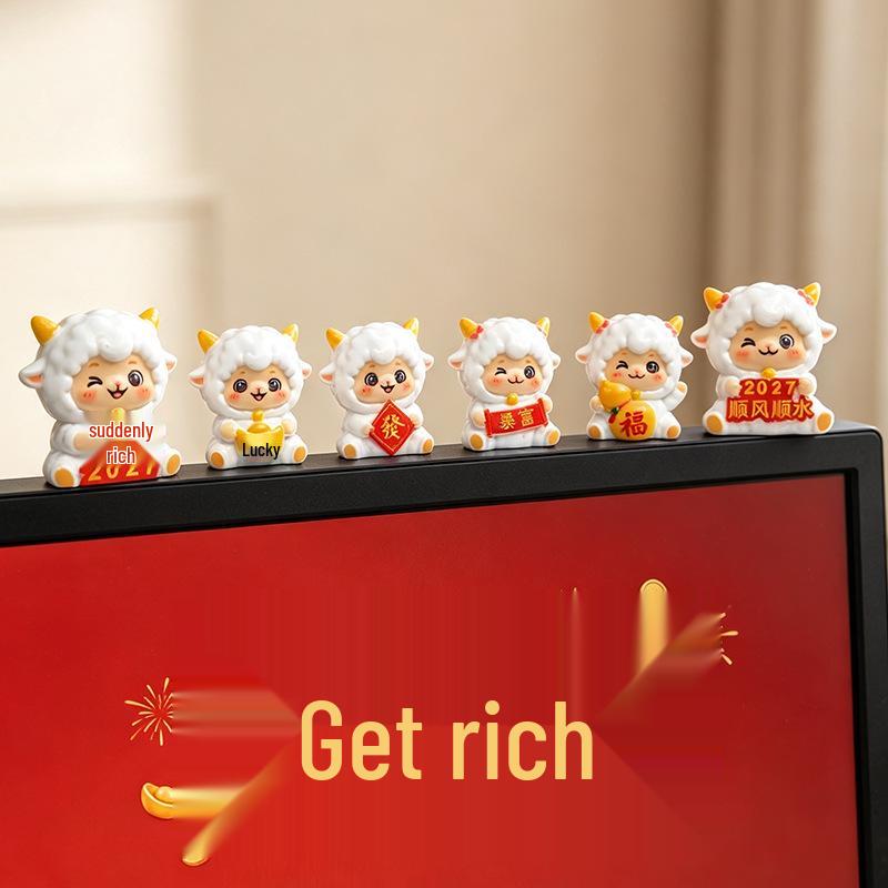 Charming Sheep Healing Ornament - Desk, Computer Screen, Zodiac, or Car Console Decor