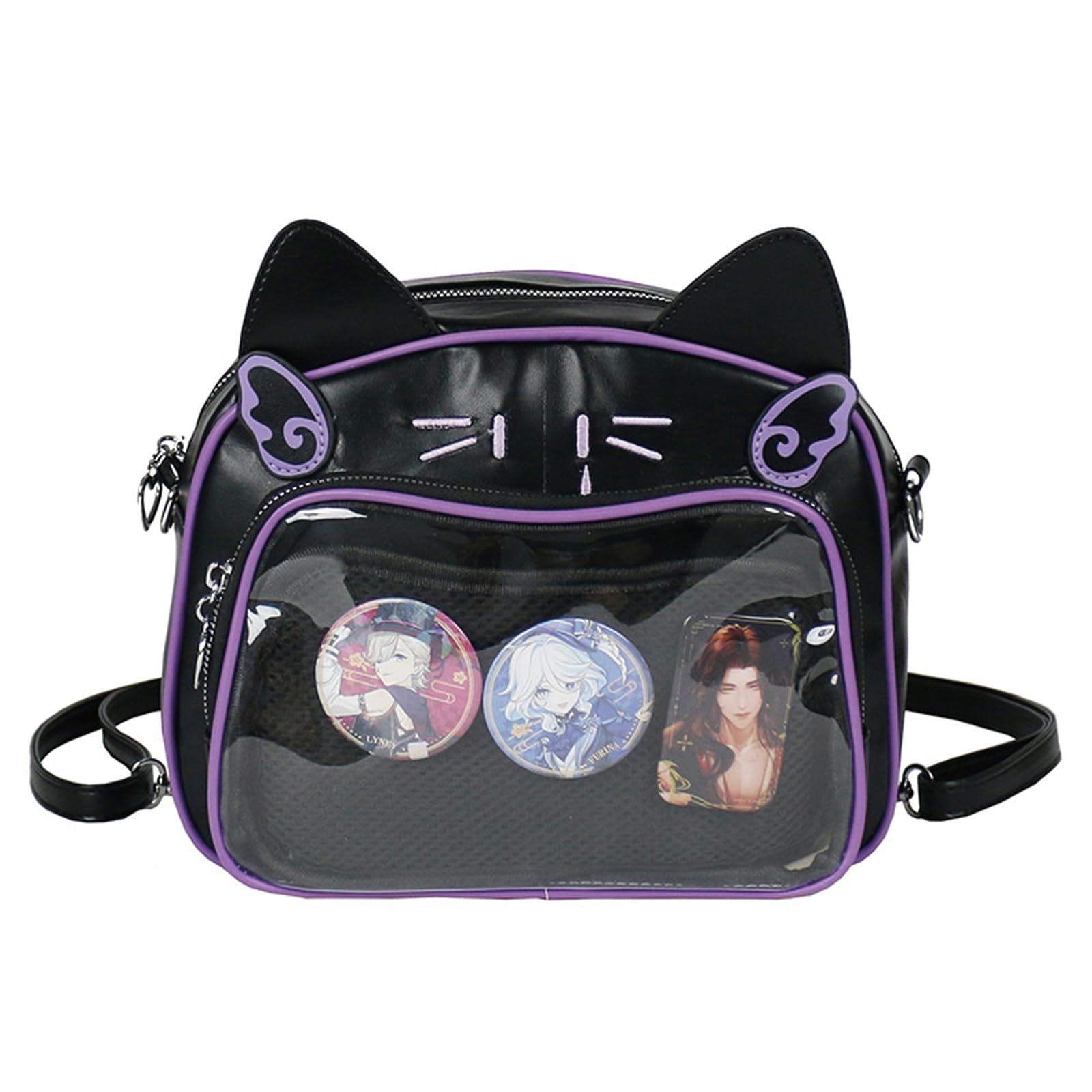 

Сумка-шоппер Percy s Caravan Ita Bag, сумка через плечо, рюкзак или ручная сумка с прозрачным карманом, с милым дизайном кошки и большой вместимостью, изготовлена из ПУ-кожи