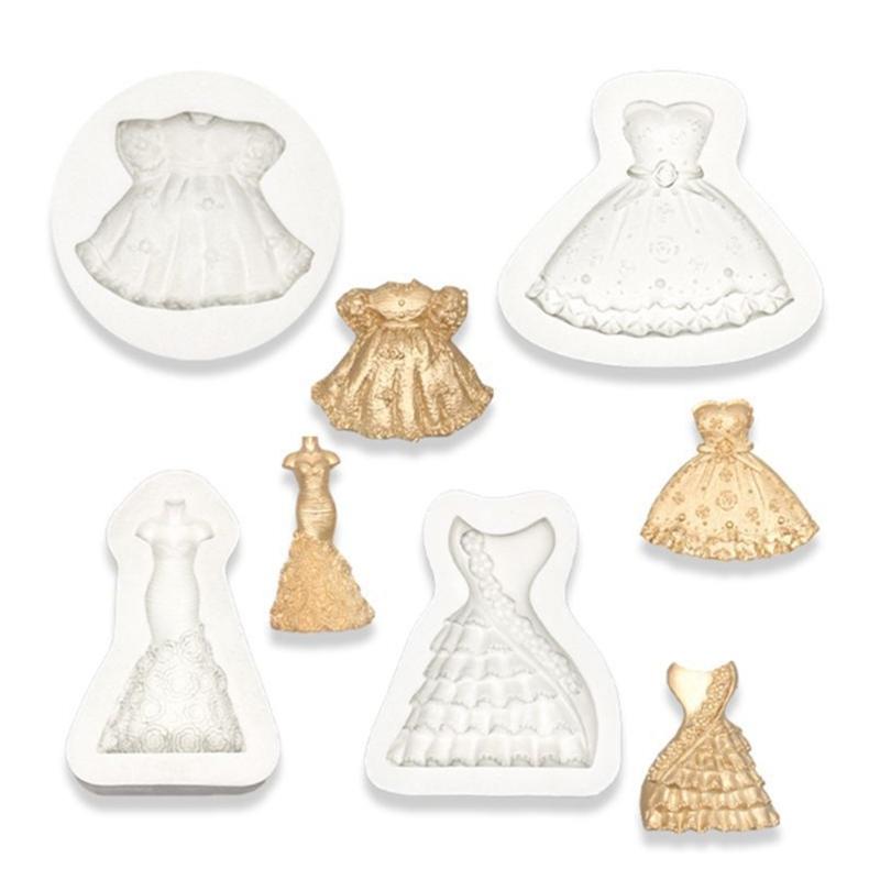 Moule Silicone Forme Mini Robe Gâteau Moule Légumes Bonbons Fudge Moule Chocolat Bloc de Glace Décorations Gâteau Dessert Français