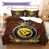 Al-Nassr FC Muster Bettwäsche, Steppbett Set Bettbezug Kissenbezug Zuhause Geburtstagsgeschenk(1 Bettbezug + 2 Kissenbezüge, ohne Füllung)