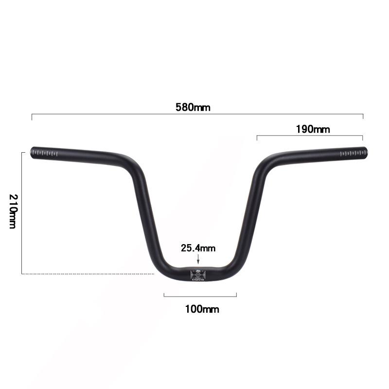 Retro M-Shaped Aluminum Alloy Folding Bicycle Handlebar, 25.4mm, Small Swallow Design, Heightened 412 Modified