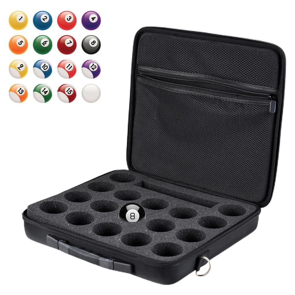 Pool Ball Bag American Black Eight Ball Storage Bag Case Canvas  Foam Can Hold 17 American Balls