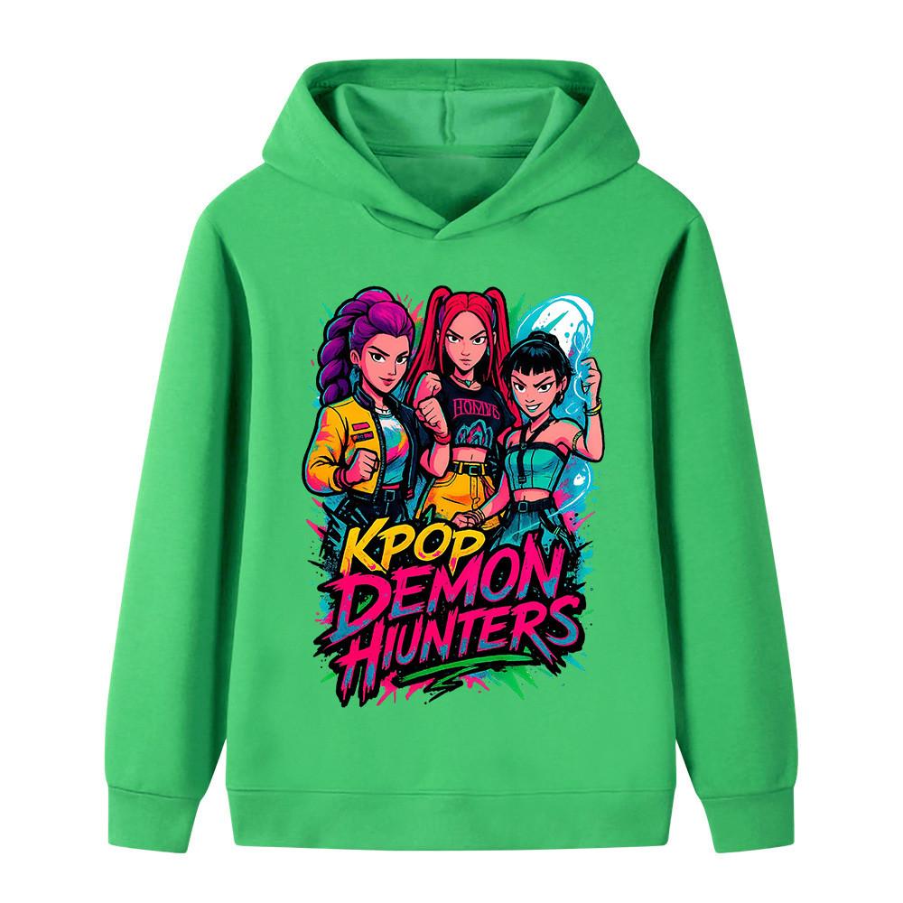 B1213 Kids Boys Girls Kpop Rumi Zoey Mira Print Long Sleeves Hoodie