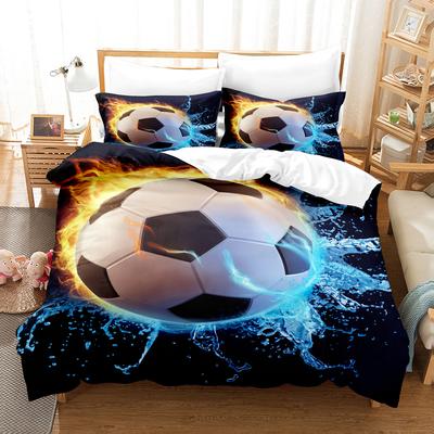 Bettbezug 210x210 Druck Fußball Jugendliche Bettbezug&2 Kissenbezüge Einzel-Doppelgröße Super Bequemes Bettwäscheset