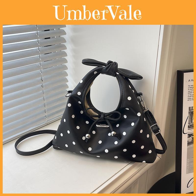 Pu Retro Polka Dot Duffle Bag With Magnetic Closure For Daily Casual Use