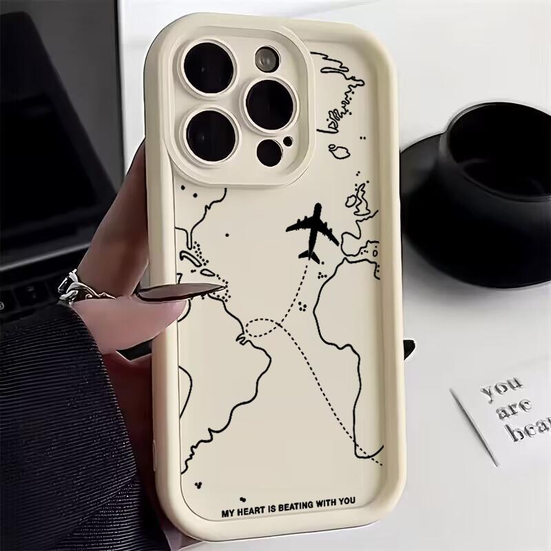 Travel-nspired Airplane Route Desian Case For Xiaomi Mi 11 Lite 5G 4G 14T 14 13T 13 12T 12 Poco X6 X5 X3 F5 F6 M6 Pro Soft Cover