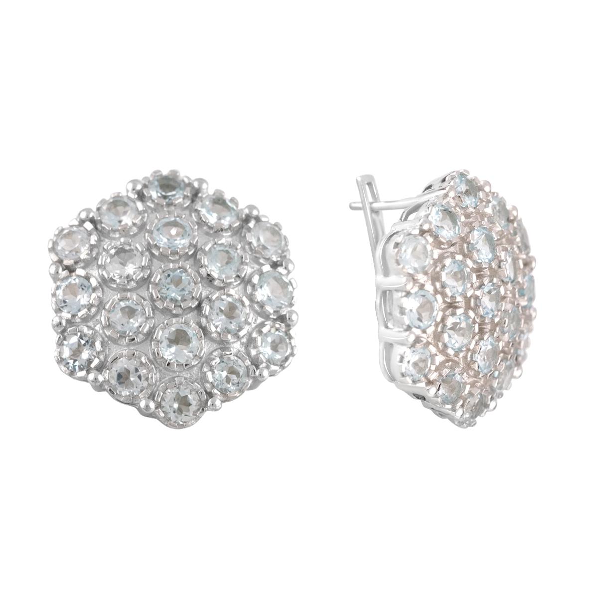 

Срібні сережки з натуральним топазом 12.046ct (2124436) небо синє світло кольору