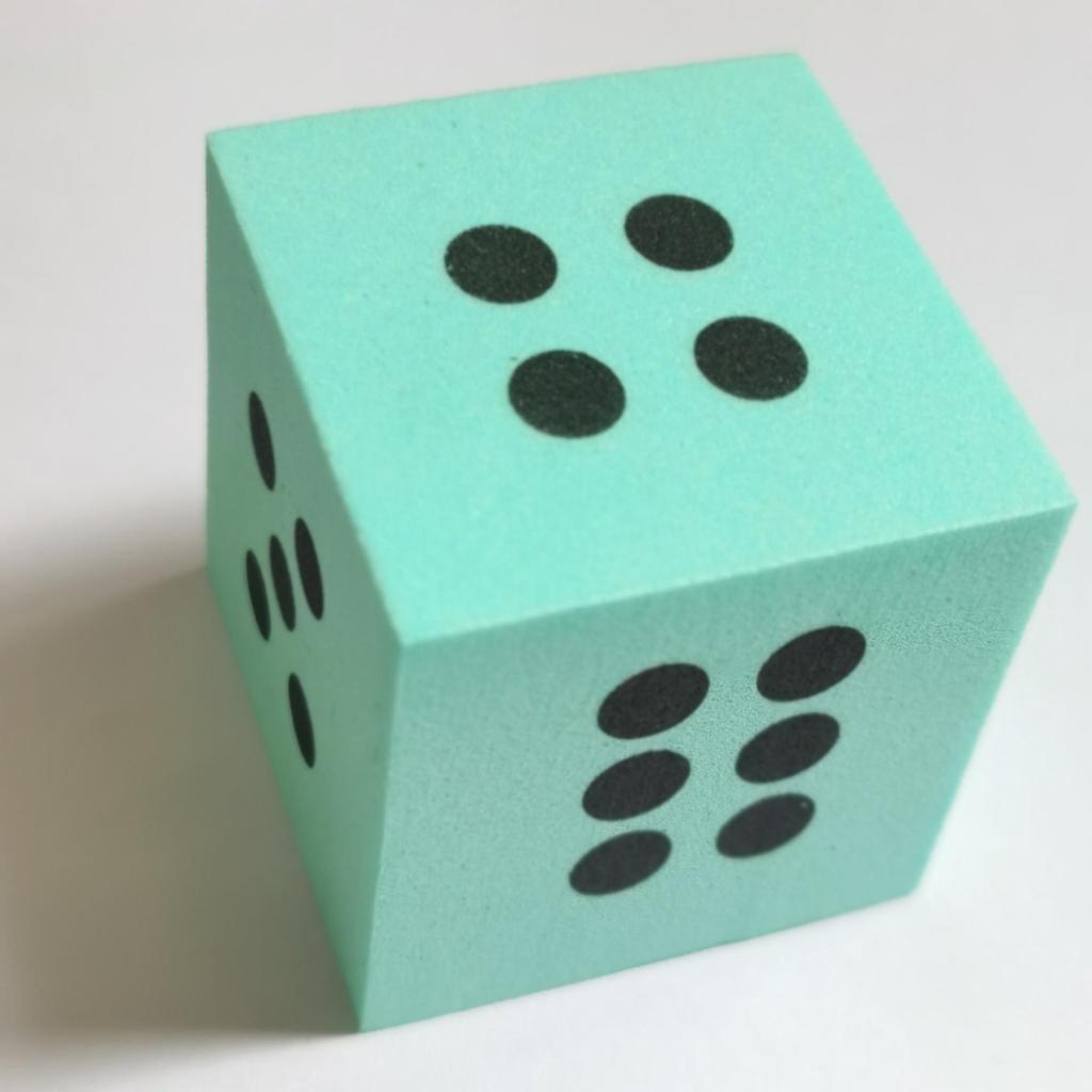 8cm EVA Rounded Corner Foam Dice - Six-Sided, 3.8cm Square
