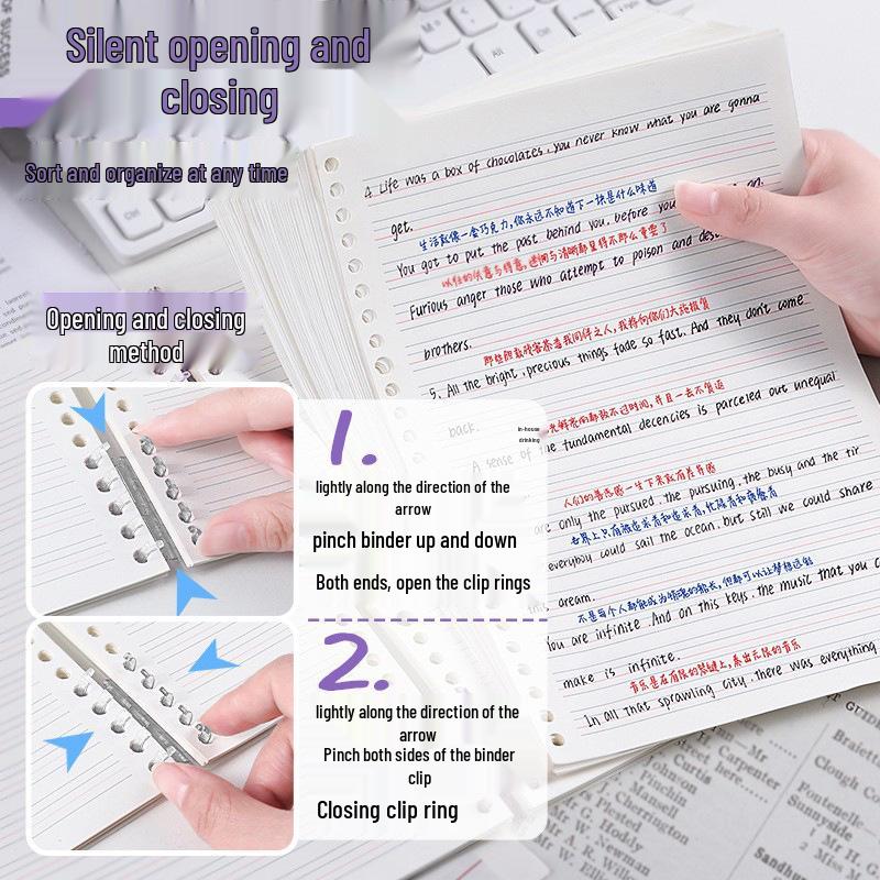 Line Dog B5 Refillable Thick Loose-leaf Notebook - Four-line Three-grid Student Edition