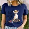 Polyester 100% All Dogs Are Cool But Chihuahuas Rule Print T Shirt Women Crown Chihuahua Dog Graphic Short Sleeve Pet Lover Casual
