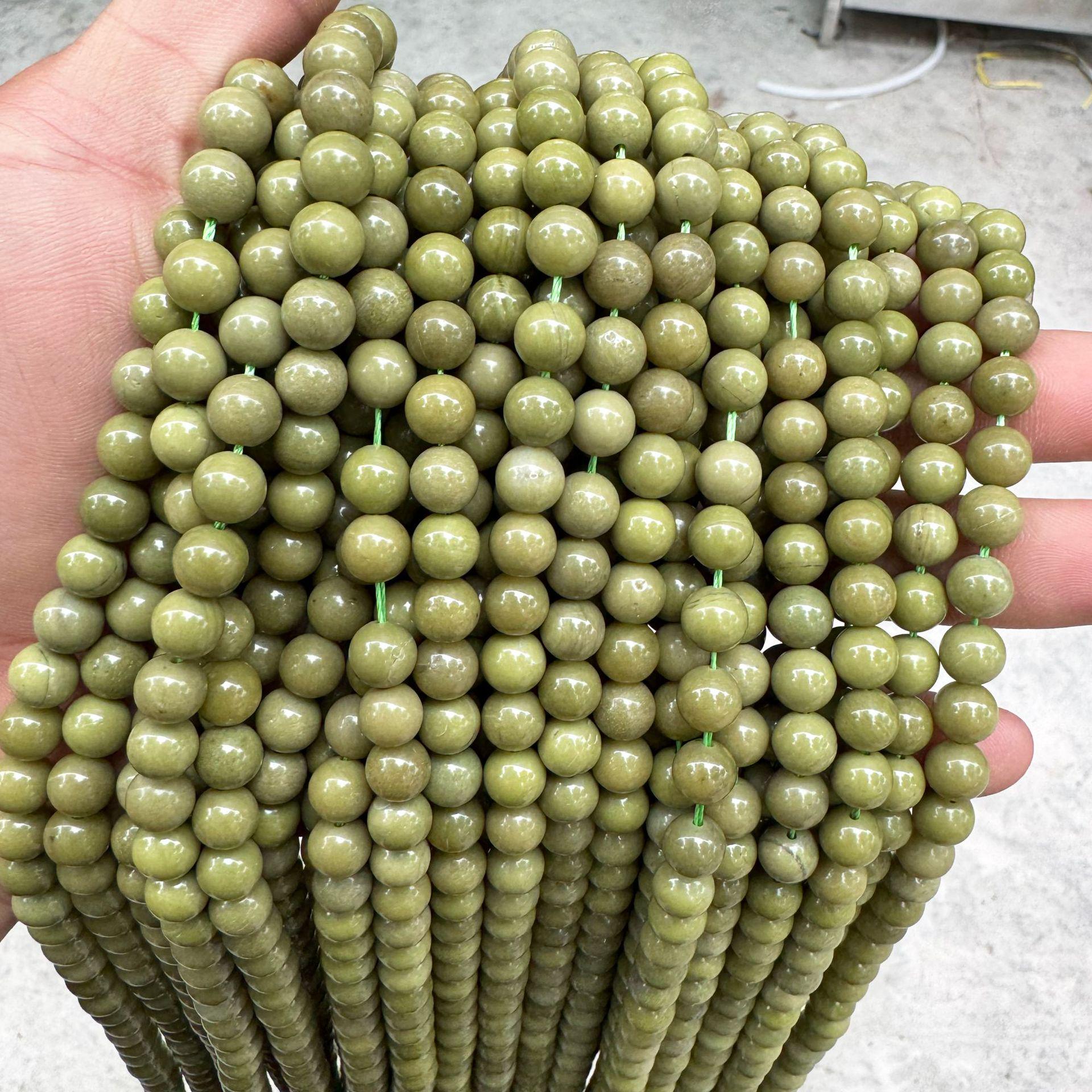 Natural Avocado Matcha Green Agate Round Beads for DIY Jewelry 4mm (≈88 beads)