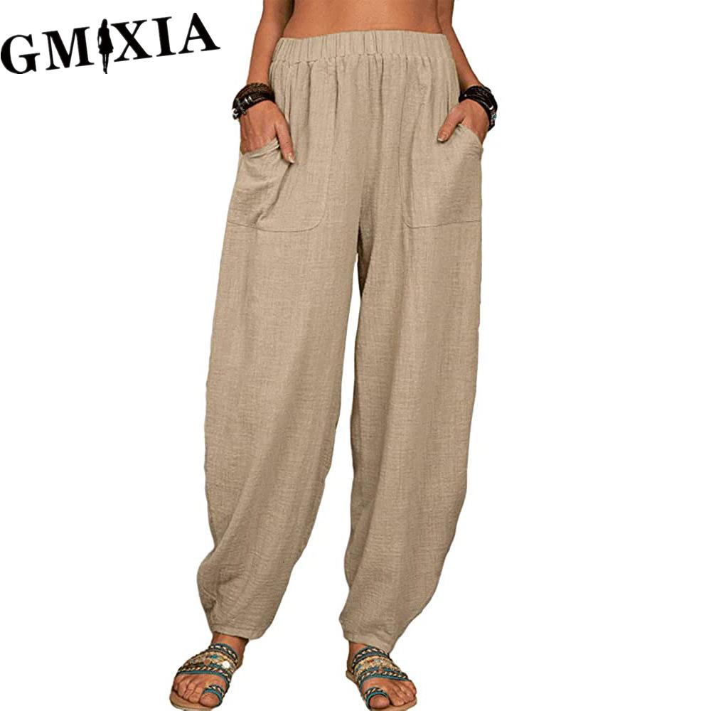 GMXIA Damenmode Lässige Hosen und Caprihosen mit einfarbigem Druck
