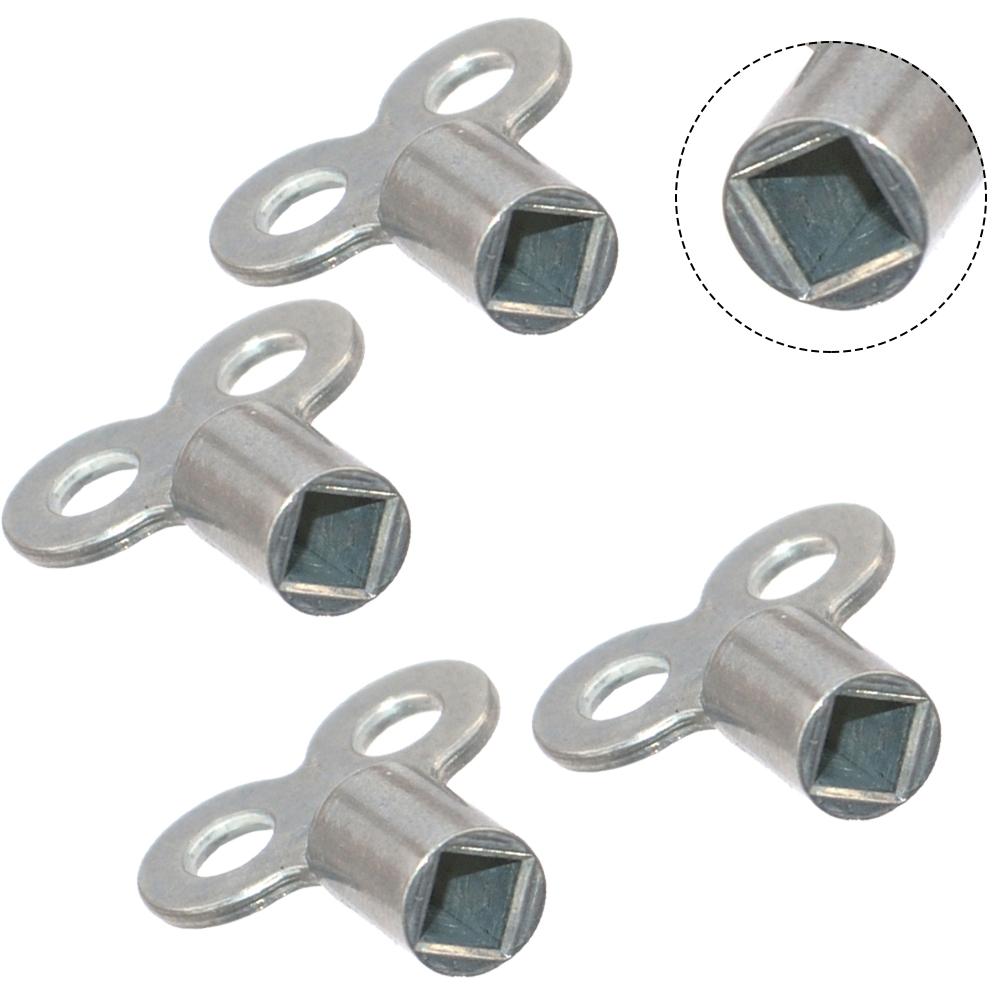 4 Pack Radiator Vent Wrenches Crafted from Aluminum Alloy Featuring 5mm Square Socket for Reliable Heating System Maintenance