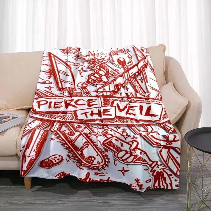 Pierce The Veil Band Printed Flannel Blanket Soft Kid Warm Plush Throw Blanket for Bed Bedroom Sofa Bed Picnic Blanket Fan Gift